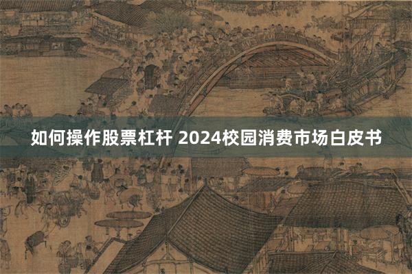 如何操作股票杠杆 2024校园消费市场白皮书