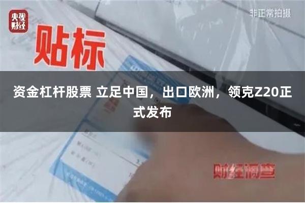 资金杠杆股票 立足中国，出口欧洲，领克Z20正式发布